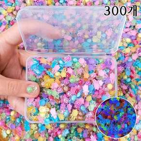 BIKASU 행운거북이 300P 미니 야광 DIY 키링 파츠 네일아트 폰케이스 꾸미기