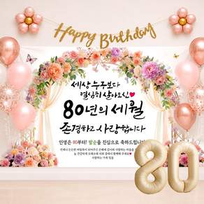 해피파티 팔순현수막 80년의세월 7종