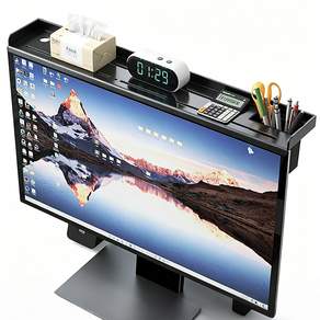 반전트 블랙 폴딩 스탠드 PC 모니터 상단 선반