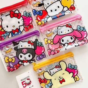산리오 헬로키티 50주년 캐릭터 지퍼백 카드지갑 PVC 미니 파우치