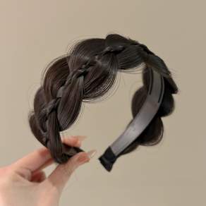 꽈배기 넓은 머리띠 가발 땋은 벼머리 헤어밴드