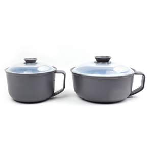 레몬글라스 전자레인지 찜기 스마트 핸디형 2종 6피스 세트 중형+대형 (1000ml+1500ml) BPA FREE 식기세척기 사용 가능