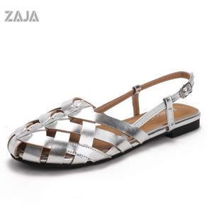 ZAJA 여성 스트랩 샌들 플랫 여름 데일리 편한 2cm