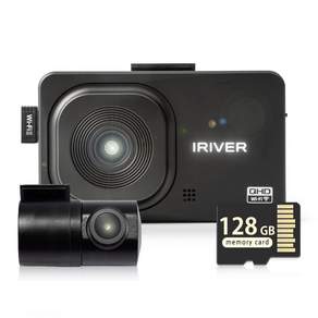 아이리버 2채널 QHD+FHD 초고화질 블랙박스 QF2 WiFi 스마트폰 연동지원, 128GB, WiFi 동글이 + GPS안테나 + 무료출장장착권