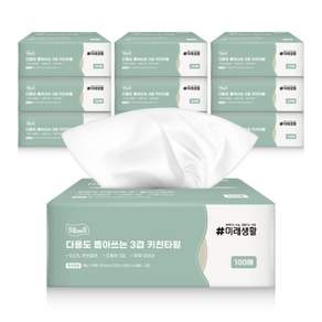 미래생활 잘풀리는집 뽑아쓰는 3겹 키친타월 100매 x 10팩