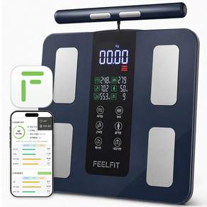 필핏 FEELFIT EXPERT2 (한국 APP)손잡이형 8전극 스마트 체중계 체성분 체중계 체지방 체중계 다이어트 애플건강 삼성헬스 연동 50가지 체성분분석