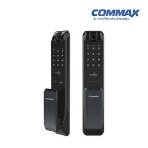 COMMAX 지문인식 푸시풀 코맥스 도어락 다크실버 비상키2개 포함 열쇠식