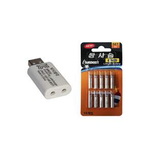 TFC 425 2구 USB 충전기 + 쌍사슴 BR425 배터리 (10개입) 세트