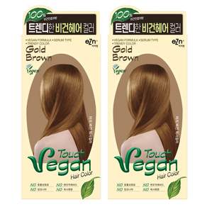 동성제약 이지엔 터치 비건 헤어컬러 염색약 60g 골드브라운 2개