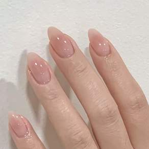 베이지 블러쉬 네일팁 24p 붙이는 인조손톱 씨씨네일 네일도구 아몬드쉐입