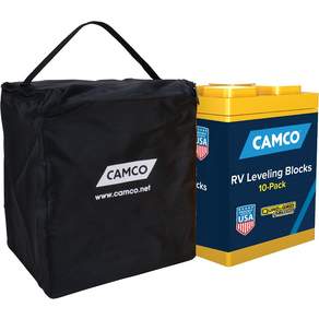 Camco RV 레벨링 블록 - 보관 및 정리를 맞물리는 중첩 디자인과 수납 가방 포함 각 크기: 8.5 x 0개 세트 디자인은 다를 수 있음 4450
