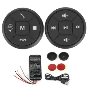 2pcs 무선 자동차 스티어링 휠 제어 버튼 볼륨 10 키 음악 GPS 네비게이션 라디오 원격 컨트롤러 스위치 휠
