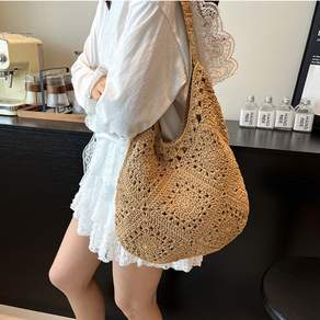 애즈글로우 에스닉 펀칭 크로쉐 숄더백 핸드메이드 감성