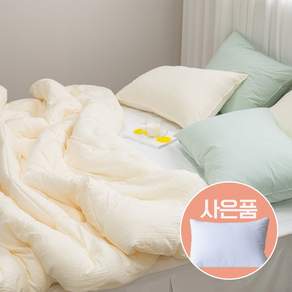 [베개솜 증정] 웜슬립 구름 이불베개세트 천연 옥수수솜 세미마이크로 사계절 차렵이불 SS/Q