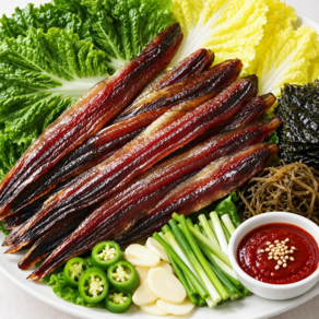 한펫 고소한 포항 구룡포 과메기 야채 세트