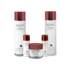 JIGOTT 스네일 모이스처 스킨 150ml + 로션 150ml + 크림 50ml + 스킨 30ml + 스킨 30ml 세트