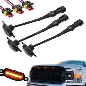 3개 외부 앰버 Led 조명 장식 2004-2019 포드 F150 랩터 F250 그릴 러닝 램프 용 Led 프론트 그릴 조명