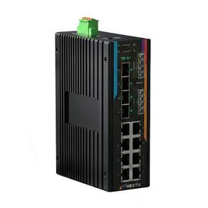 NEXTU 인루트 MXB1 산업용 8포트 1G TP 10G 4SFP+ L2매니지드 4X4 바이패스 BT POE 스위치허브 POE9958MDTL3-BY44