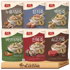 동원 양반죽 간편식 파우치 6종 420g 전복죽+쇠고기죽+참치죽+버섯야채죽+들깨닭죽+백합죽