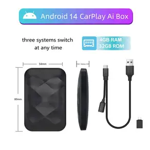 카플레이 어댑터아코도 2026 안드로이드 14 3인1 카플레이 AI 박스 무선 오토 USB 어댑터 유튜브 넷플릭스