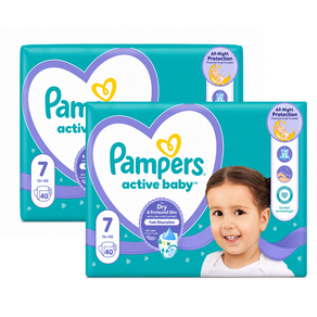 데코마당 유로 팸퍼스 베이비드라이 밴드형 기저귀 아동공용 밴드7단계_2팩(총80p) pampers 바우처