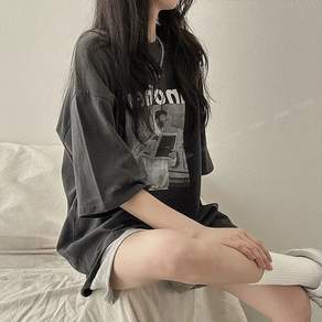 어나더 프린팅 오버핏 박시핏 반팔 티셔츠