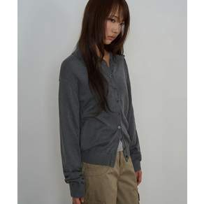 토피 TOFFEE WOMEN W 소프트 하이넥 가디건 (GREY)