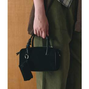 DEMERIEL Marcy Boston Bag Small Suede Black