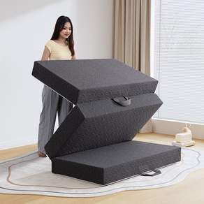 포근방 편안함 3단 접이식 메모리폼 매트리스 150X200X15CM 단단한 허리 지지 고밀도 토퍼 바닥 원룸용 + 캠핑 게스트용
