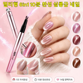 [2026년 신상] 멀티형 6in1 10분 완성 살롱급 네일 캣아이 젤네일 자석 셀프 네일 펜