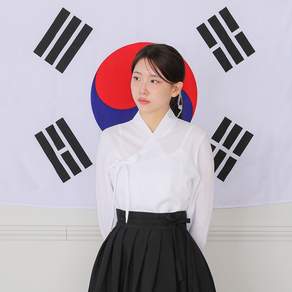 자체제작) 화이트 유관순 저고리 빅사이즈 데일리 생활한복 개량한복 남녀공용 복고풍스타일