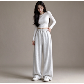 여리진 여성용 롱/숏기장 선택! 핀턱 와이드 일자 트레이닝 뒷포켓 트레이닝 팬츠 빅사이즈까지