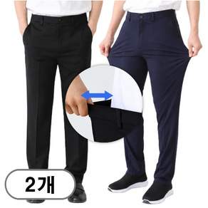 차쿠 1+1 남성 정장바지 기지바지 직장인 바지 고탄력 슬랙스 허리밴딩 스판바지 중년 빅사이즈 봄 여름 가을 겨울