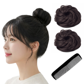 폴케이 풍성한 똥머리 올림머리 가발 밴드
