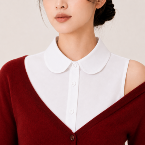 디엘리 페이크 카라 넥케이프 넥카라 셔츠