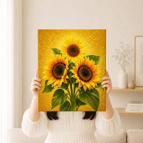돈들어오는 황금 해바라기 그림 액자 거실 현관 풍수 인테리어 금전운 개업 집들이 선물