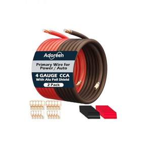 4 게이지 AWG 전원접지선 케이블 50피트 블랙50피트 레드 고출력 차폐 CCA 소프트 자동차 용접 배터리 배선 키트 자동차 오디오 앰프 스피커 RV 트레일러 마린 솔라 러그