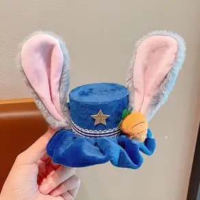 Zootopia 귀여운 플러시 토끼 머리띠 여우 귀 헤어 클립 Judy Hopps Nick Wilde 장식 소녀 유아용 코스프레