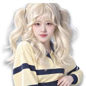 하이유니 [허리기장] 클로이 백금발 네츄럴 웨이브펌 통가발 74cm