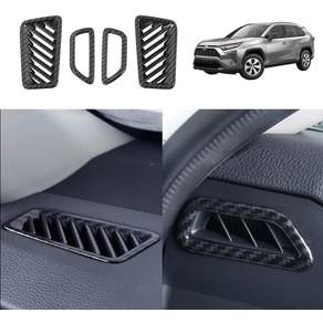 Toyota RAV4용 YOFAMO ABS 카본 파이버 그레인 기어 변속 노브 프로텍터 커버 트 Front & Upper Dash Board Air Vent Outlet Cover