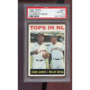 1964년 NL 행크 애런 윌리 메이스 PSA 2.5 등급 야구 카드 MLB N.L에서 423위를 차지했습니다.