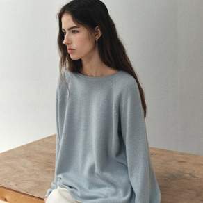 노운베러 KNOWNBETTER Loose fit merino wool knit KNFW06KN05 Pale blue