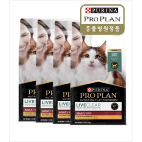 (4개 오늘발송) 퓨리나 프로플래 캣 리브클리어 어덜트 1.5kg * 4개
