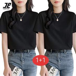 Timepure NEW 심플 디자인 면티 트렌디 캐쥬얼 루즈핏 빅사이즈 1+1