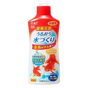 젝스 금붕어 건강 우루오우 물 만들기 500mL 카르키 누키 계량 캡 포함 점막 보호 성분들이