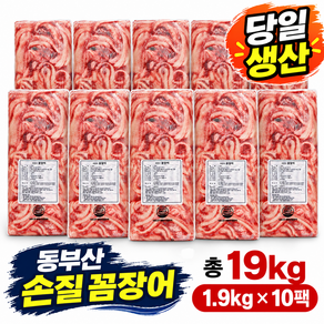 동부) 자갈치 손질 꼼장어 당일생산 (1.9kg포장 10팩 1박스)