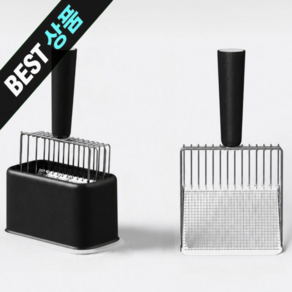 댕냥리안 프리미엄 스테인리스 거치식 고양이 모래삽 촘촘 와이드 2 in 1