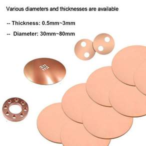 1/2pcs T2 순수 구리 원형 플레이트 원형 시트 두께 0.1mm - 5mm 구리 디스크 직경 30mm 31mm 32mm 33mm 34mm 35mm-50mm