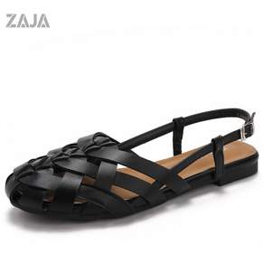 ZAJA 여성 스트랩 샌들 플랫 여름 데일리 편한 2cm