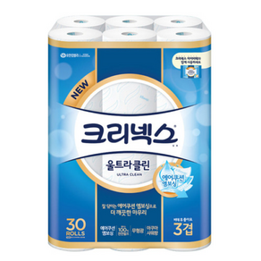 크리넥스 3겹 울트라 클린 롤화장지 천연펄프